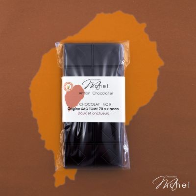 Tablette chocolat noir pure origine- Sao Tomé 70% - 80g