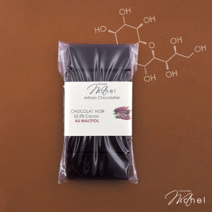 Tablette chocolat noir Maltitol - Pour diabétique - 80g