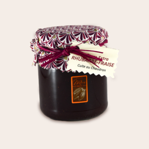 Confiture extra de rhubarbes et fraises