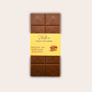 Tablette chocolat lait au maltitol - sans sucre - 35,5%