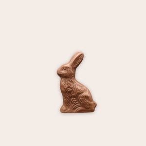 Lapin assis fleur - chocolat lait