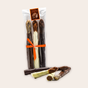 3 asperges fourrées praliné